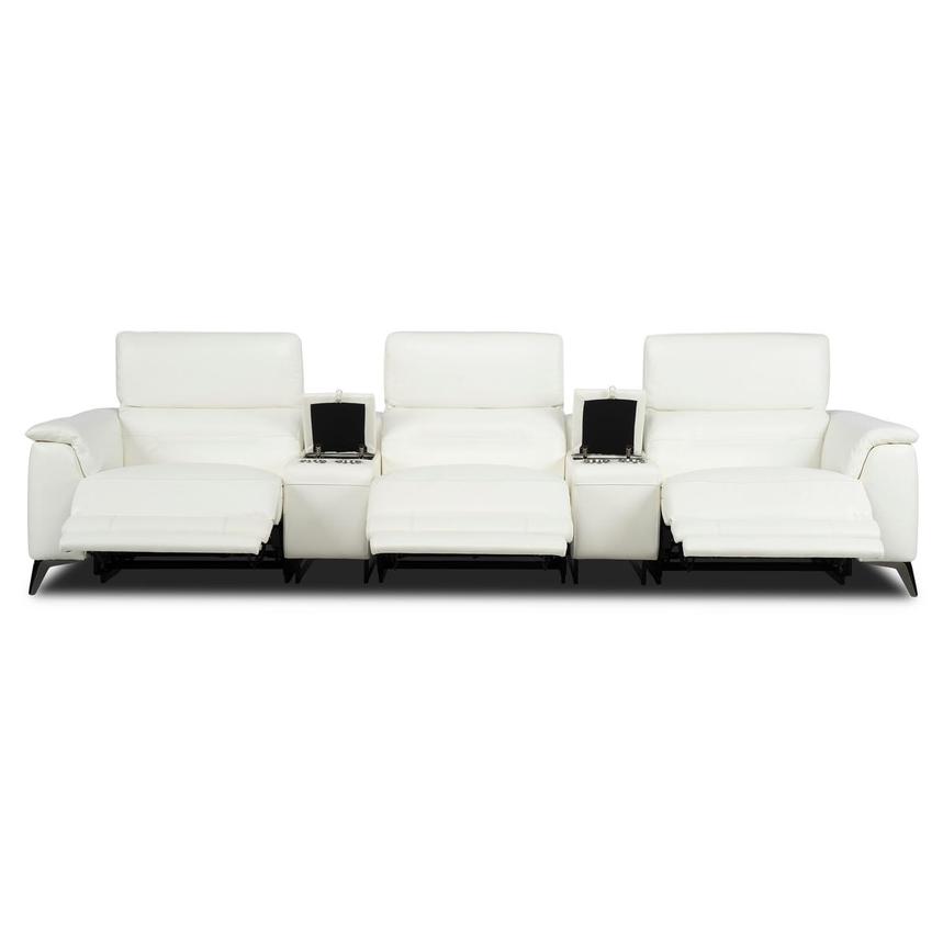 Anabel White 2.0 Home Theater Leather Seating with 5PCS/3PWR alternate image, 2 of 12 images.
