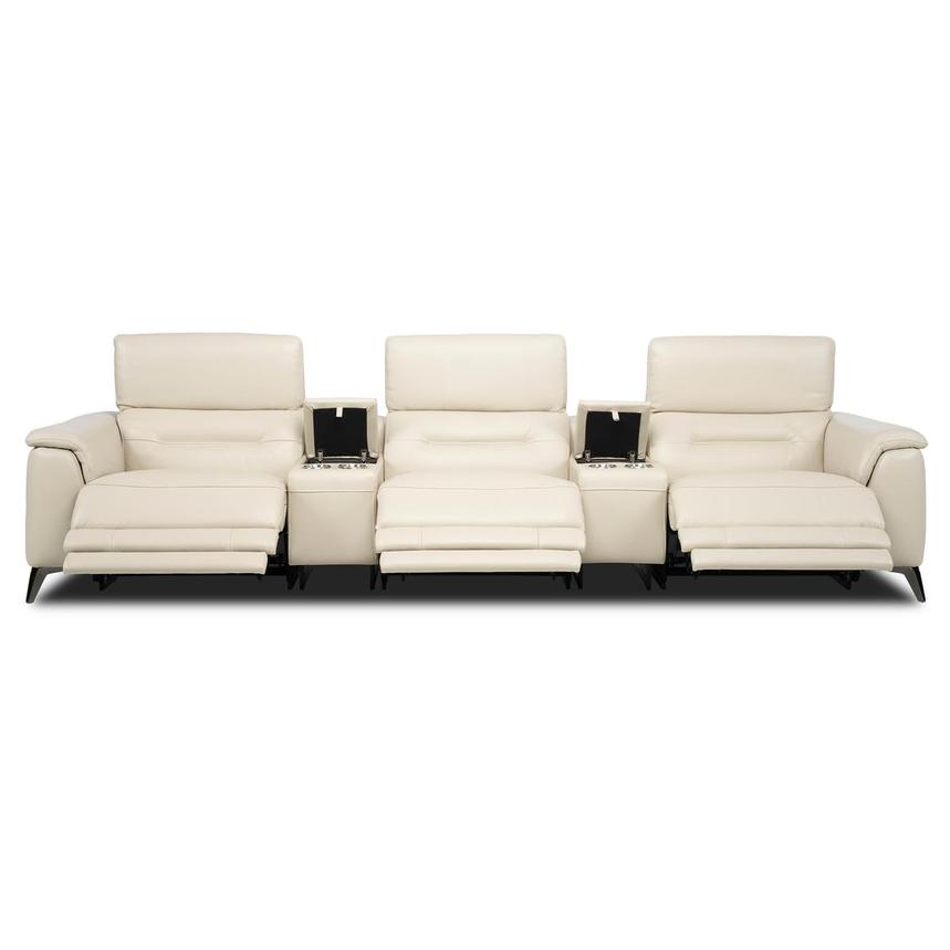 Anabel Cream 2.0 Home Theater Leather Seating with 5PCS/3PWR alternate image, 2 of 3 images.