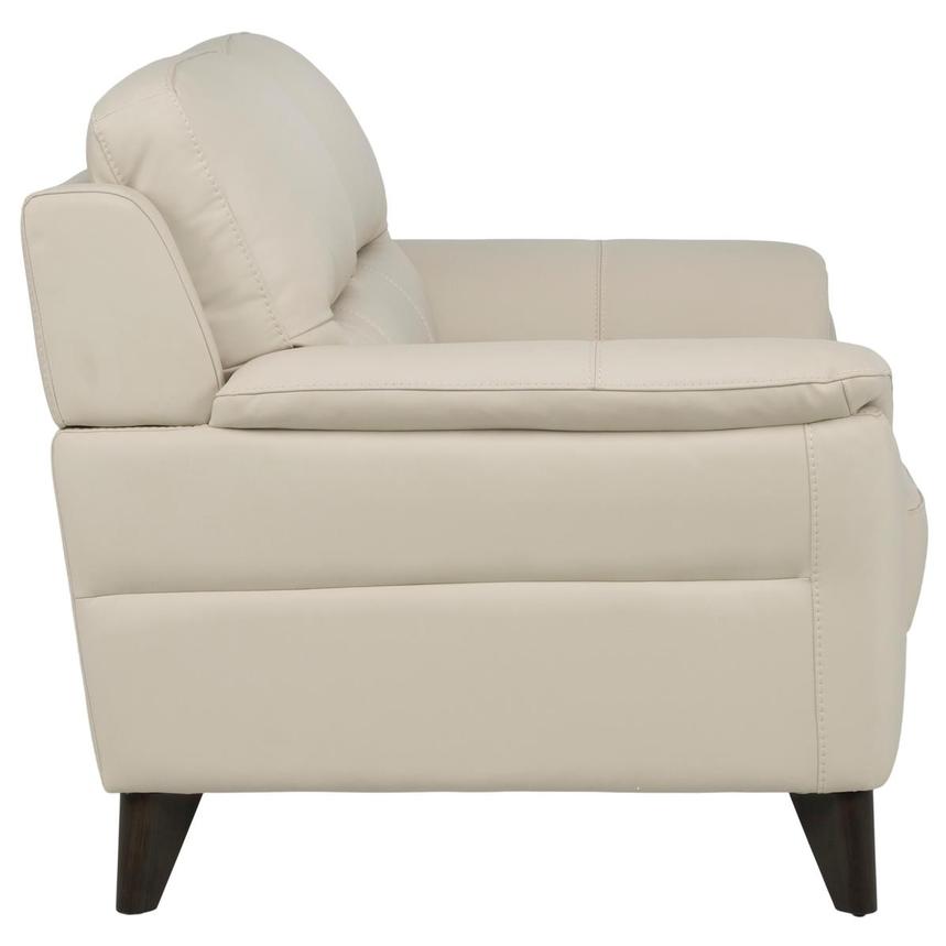 Bali Cream Leather Loveseat  alternate image, 3 of 8 images.