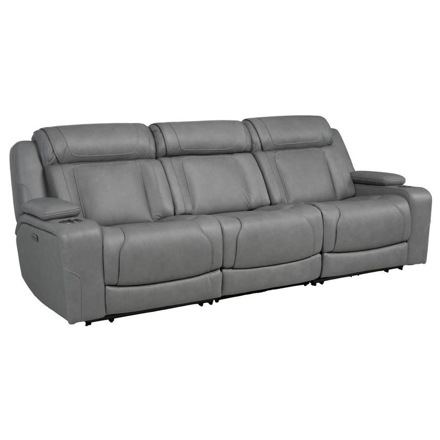 Odyssey Cobalt Leather Power Reclining Sofa  alternate image, 3 of 13 images.