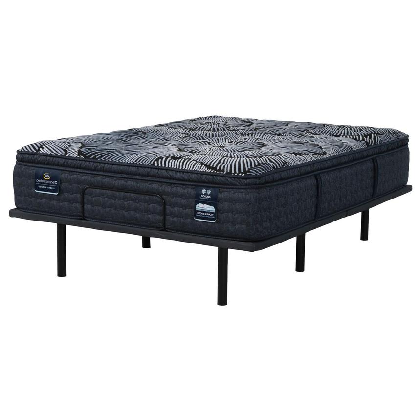 Lexton-Medium Pillow Top King Mattress w/Baselogic Silver Powered Base by Serta and Beautyrest main image, 1 of 9 images.