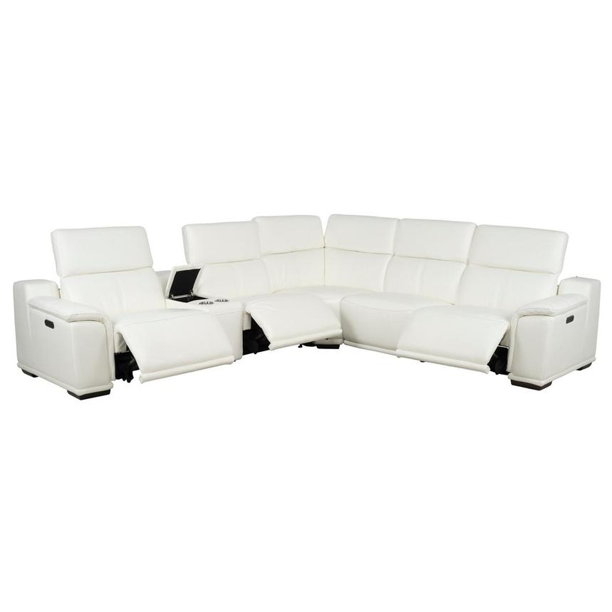 Davis 2.0 White Leather Power Reclining Sectional with 6PCS/3PWR  alternate image, 2 of 13 images.
