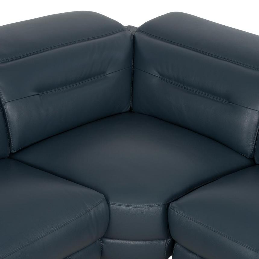 Anabel 2.0 Blue Leather Power Reclining Sectional with 5PCS/3PWR  alternate image, 4 of 9 images.