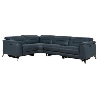 Anabel 2.0 Blue Power Reclining Sectional with 4PCS/2PWR