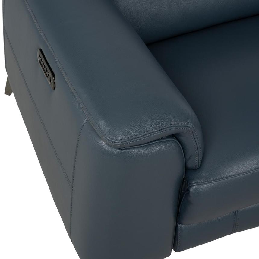 Anabel 2.0 Blue Leather Power Reclining Sectional with 7PCS/3PWR alternate image, 11 of 13 images.