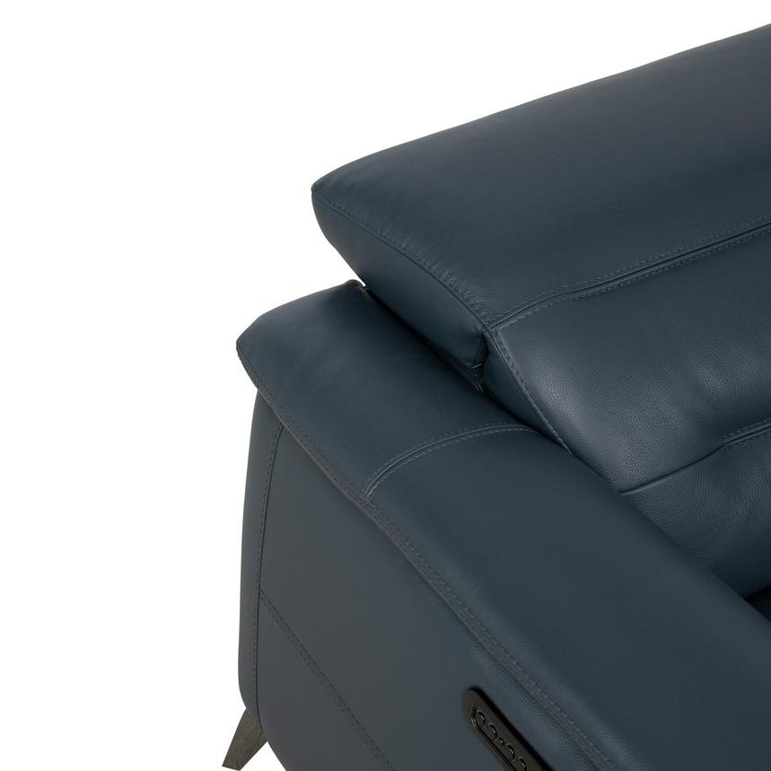 Anabel 2.0 Blue Leather Power Reclining Sectional with 5PCS/3PWR alternate image, 7 of 9 images.
