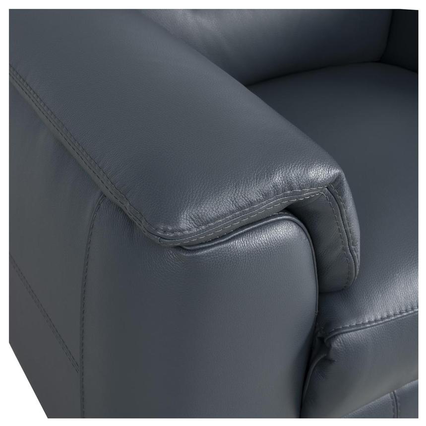 Anabel 2.0 Blue Leather Power Recliner alternate image, 4 of 6 images.