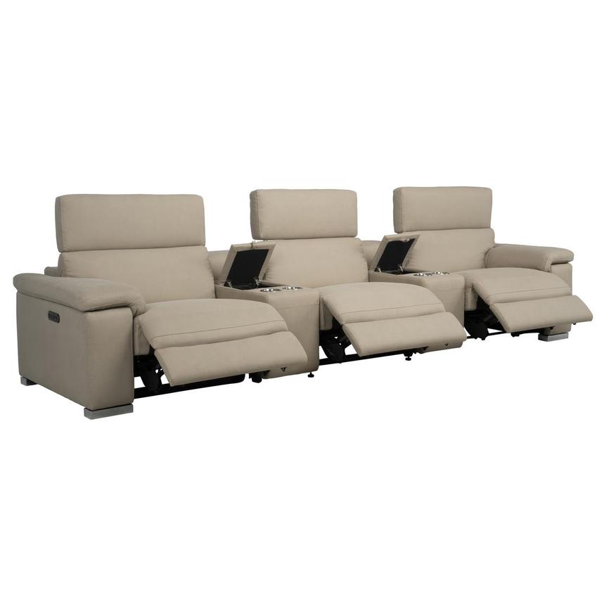 Karly Beige Home Theater Seating with 5PCS/3PWR  alternate image, 3 of 11 images.