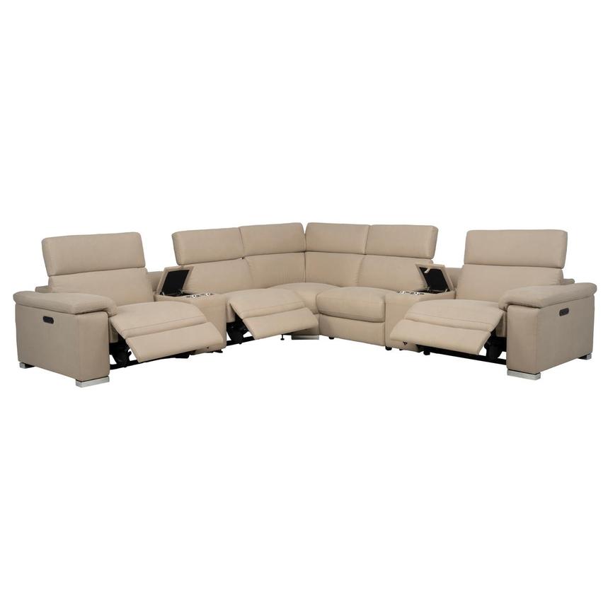 Karly Beige Power Reclining Sectional with 7PCS/3PWR  alternate image, 2 of 12 images.