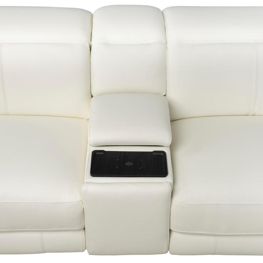 Luke 2.0 White Leather Power Reclining Sectional with 5PCS/2PWR  alternate image, 6 of 11 images.