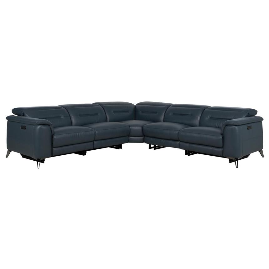 Anabel 2.0 Blue Power Reclining Sectional with 5PCS/2PWR  main image, 1 of 10 images.