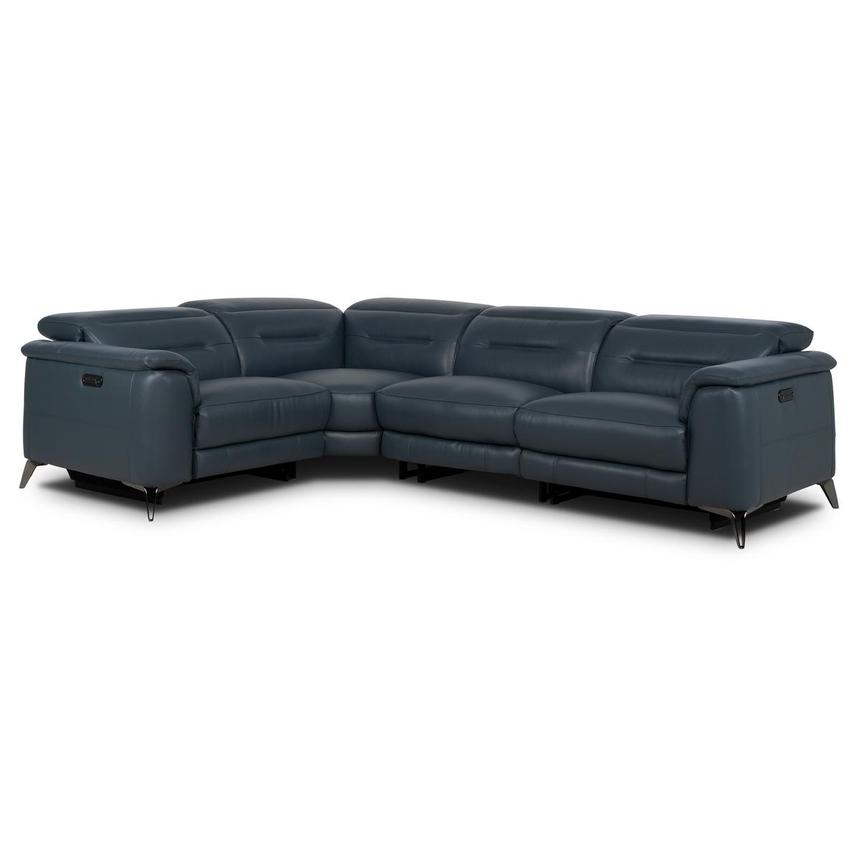Anabel 2.0 Blue Power Reclining Sectional with 4PCS/2PWR  main image, 1 of 9 images.