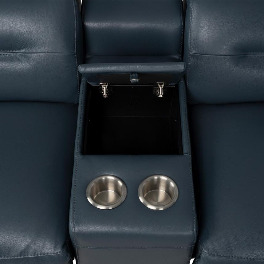 Anabel 2.0 Blue Leather Power Reclining Sectional with 6PCS/3PWR  alternate image, 8 of 13 images.