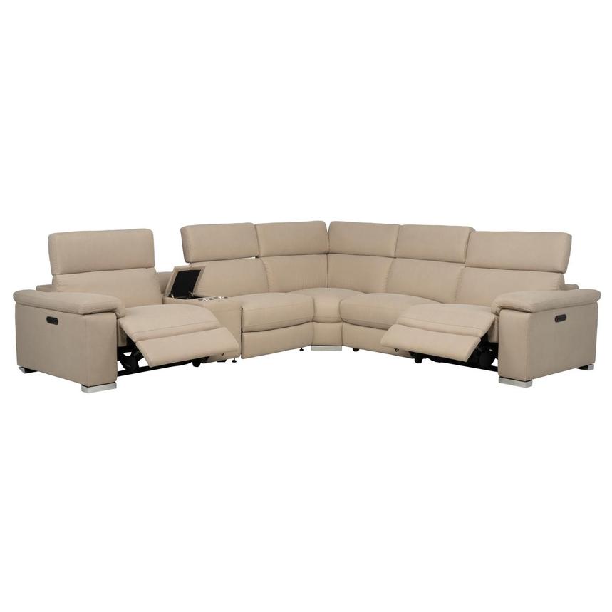 Karly Beige Power Reclining Sectional with 6PCS/2PWR alternate image, 2 of 11 images.