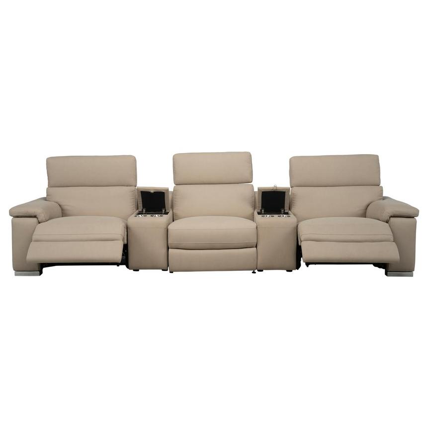 Karly Beige Home Theater Seating with 5PCS/2PWR alternate image, 2 of 11 images.