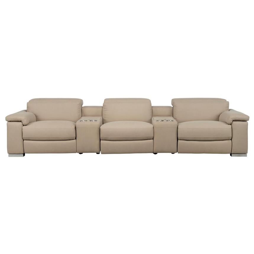 Karly Beige Home Theater Seating with 5PCS/2PWR  main image, 1 of 11 images.