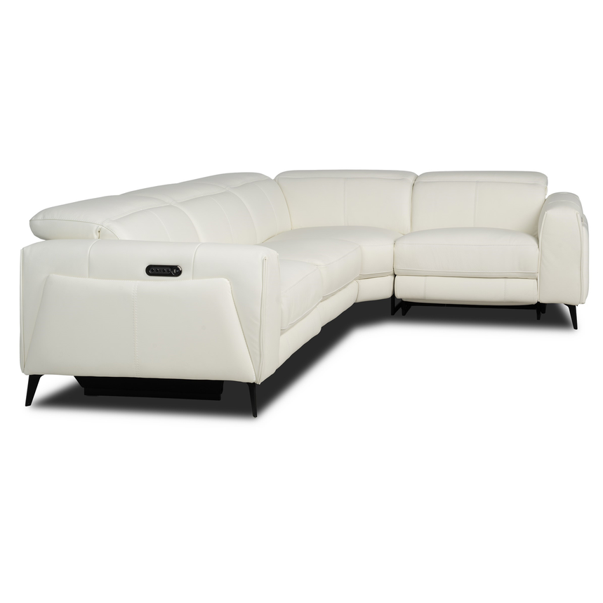 Luke 2.0 White Leather Power Reclining Sectional with 4PCS/2PWR  alternate image, 3 of 10 images.