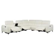 Luke 2.0 White Leather Power Reclining Sectional with 6PCS/3PWR  alternate image, 2 of 13 images.
