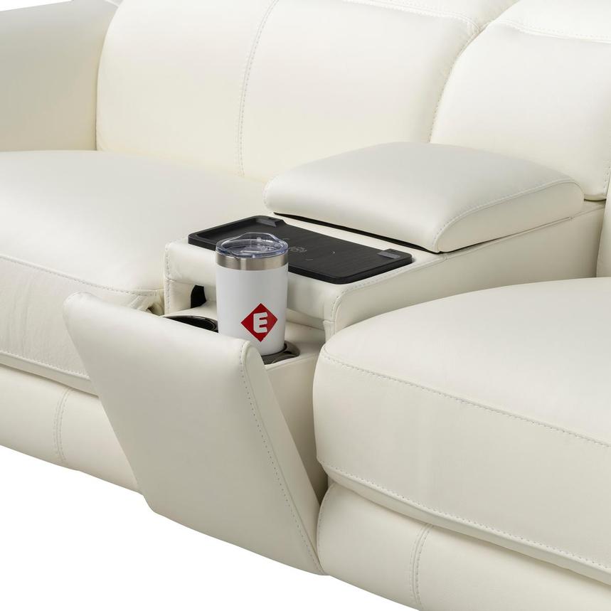 Luke 2.0 White Leather Power Reclining Sectional with 6PCS/3PWR  alternate image, 6 of 13 images.