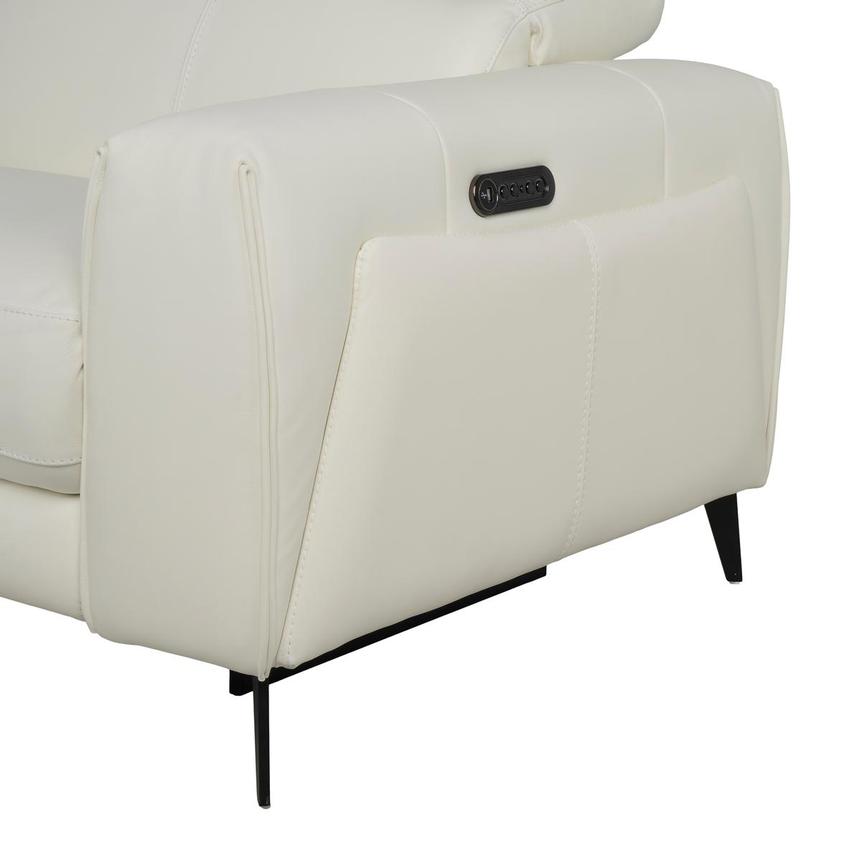Luke 2.0 White Leather Power Reclining Sectional with 6PCS/3PWR  alternate image, 11 of 13 images.