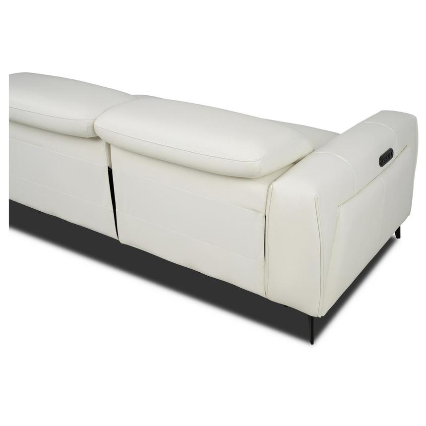 Luke 2.0 White Leather Power Reclining Sectional with 5PCS/3PWR alternate image, 4 of 9 images.