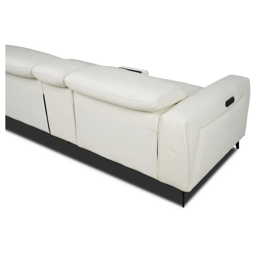 Luke 2.0 White Leather Power Reclining Sectional with 4PCS/2PWR alternate image, 4 of 10 images.