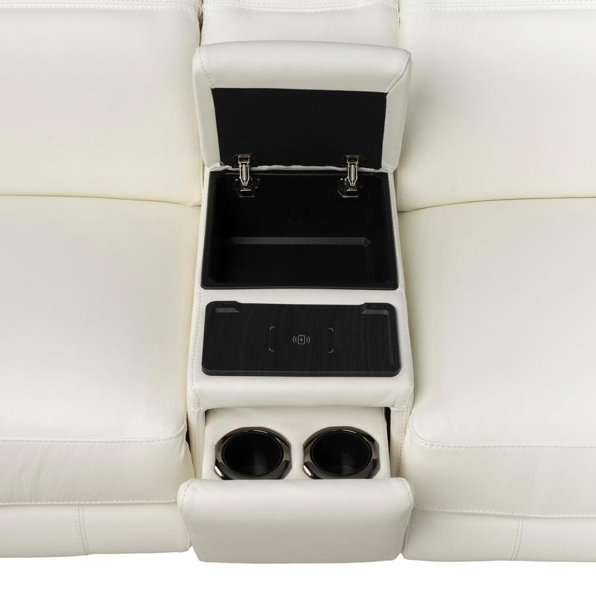 Luke 2.0 White Leather Power Reclining Sectional with 7PCS/3PWR alternate image, 7 of 9 images.