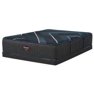 Level Four Plush TT Queen Mattress w/Low Foundation Beautyrest by Simmons