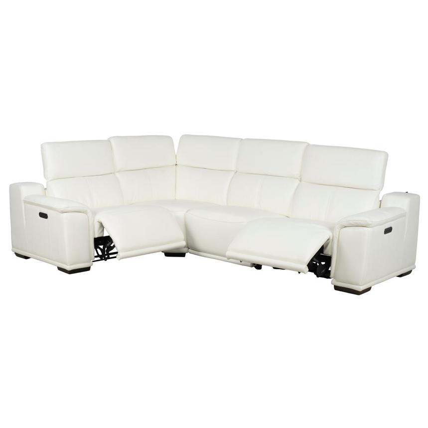 Davis 2.0 White Leather Power Reclining Sectional with 4PCS/2PWR  alternate image, 2 of 10 images.