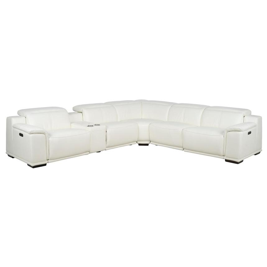 Davis 2.0 White Leather Power Reclining Sectional with 6PCS/2PWR  main image, 1 of 13 images.