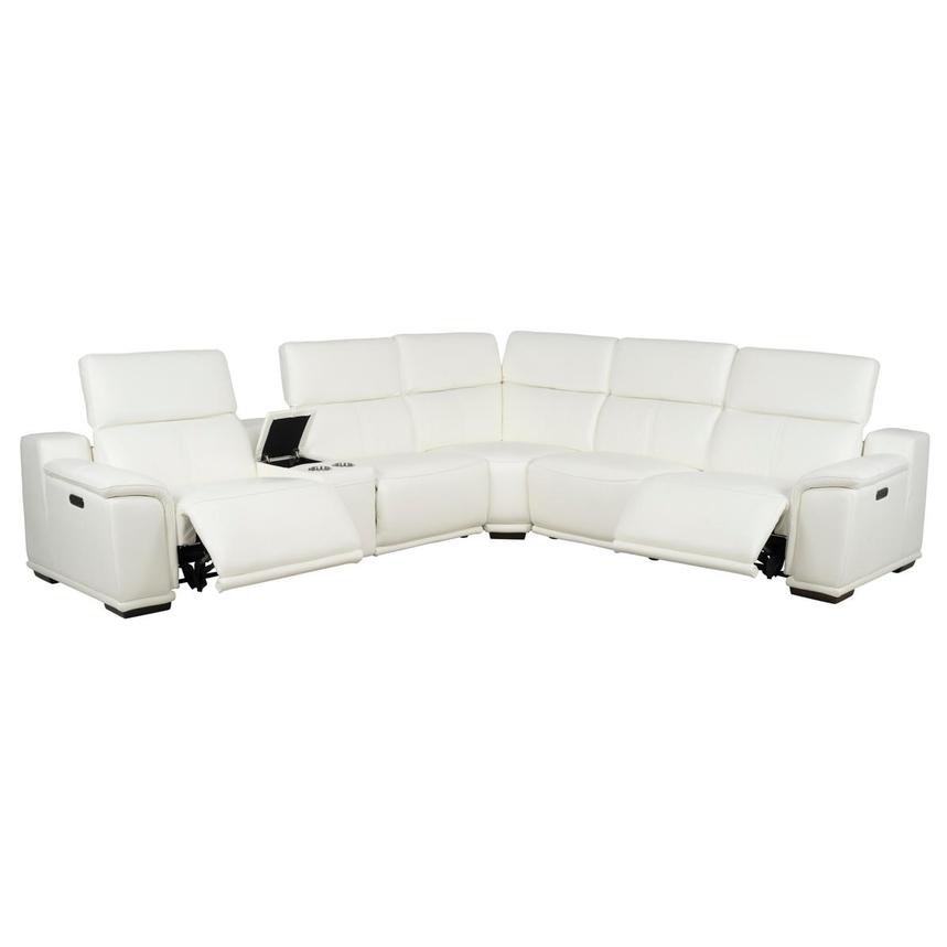 Davis 2.0 White Leather Power Reclining Sectional with 6PCS/2PWR alternate image, 2 of 13 images.