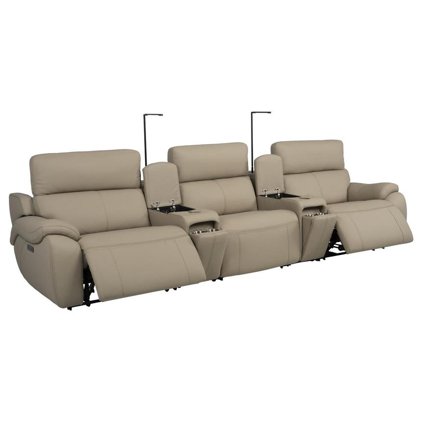Mars Home Theater Leather Seating with 5PCS/2PWR  alternate image, 4 of 14 images.