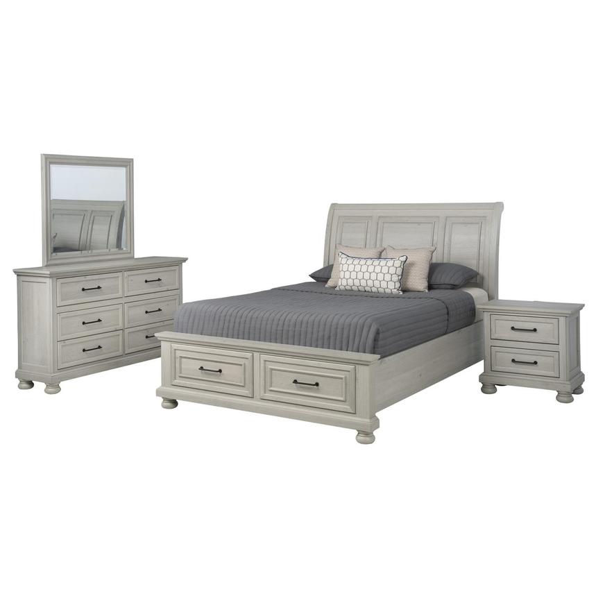 Lenox Grey 4-Piece Full Bedroom Set  main image, 1 of 5 images.