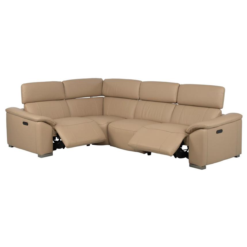 Cordova Dark Cream Leather Power Reclining Sectional with 4PCS/2PWR  alternate image, 3 of 10 images.