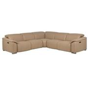 Cordova Dark Cream Leather Power Reclining Sectional with 5PCS/3PWR  main image, 1 of 9 images.