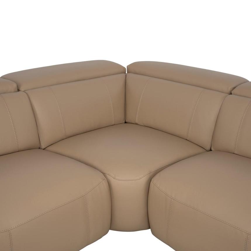Cordova Dark Cream Leather Power Reclining Sectional with 5PCS/3PWR alternate image, 4 of 9 images.