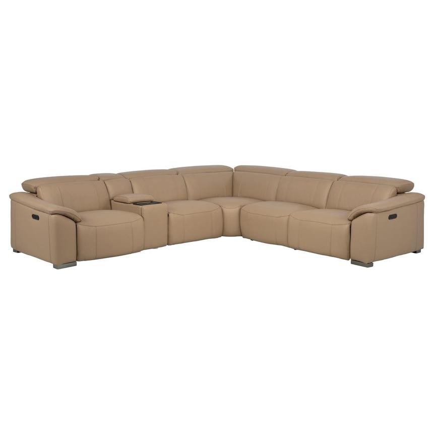 Cordova Dark Cream Leather Power Reclining Sectional with 6PCS/3PWR  main image, 1 of 10 images.