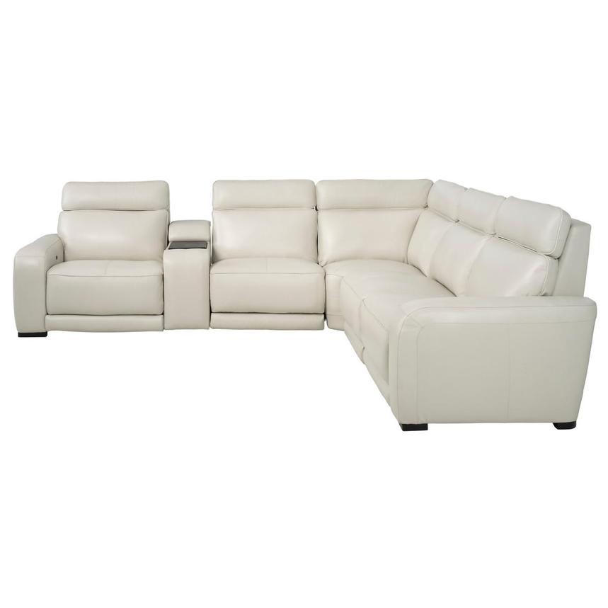 Rumba Leather Power Reclining Sectional with 6PCS/2PWR alternate image, 3 of 16 images.
