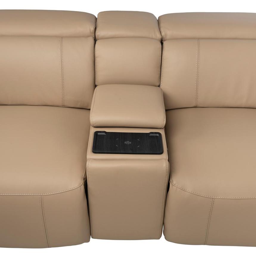 Cordova Dark Cream Leather Power Reclining Sectional with 7PCS/3PWR  alternate image, 6 of 13 images.