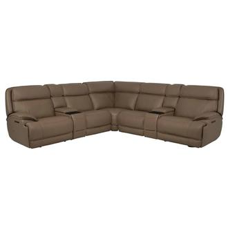 Mambo Leather Power Reclining Sectional with 7PCS/3PWR