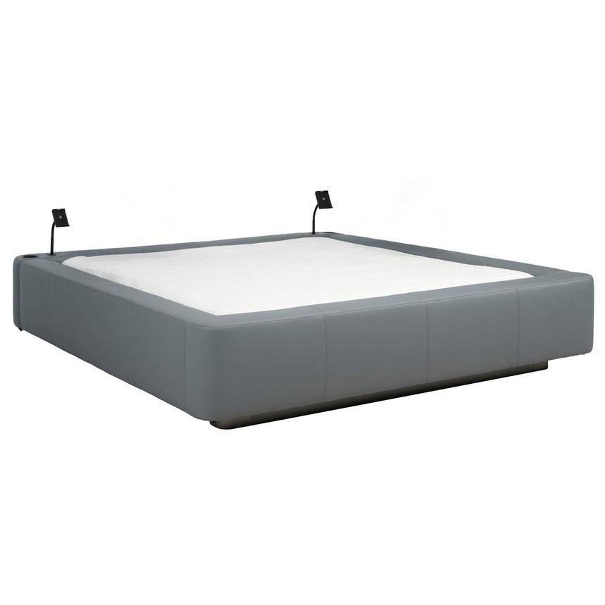 Cassie Party Grey King Platform Bed w/3 Backrests  alternate image, 3 of 4 images.