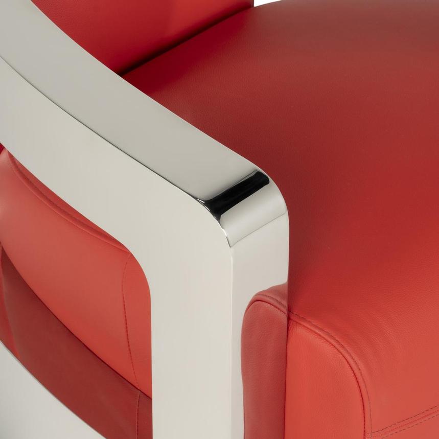 Aviator II Red Leather Accent Chair  alternate image, 7 of 8 images.