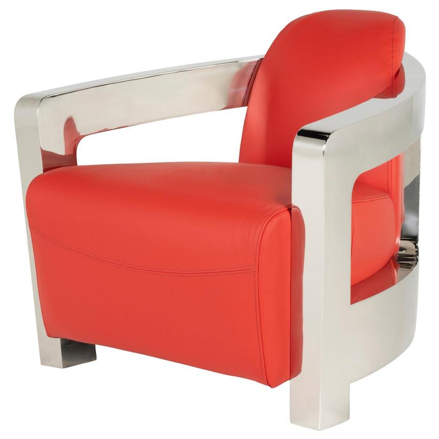 Aviator II Red Leather Accent Chair main image, 1 of 8 images.
