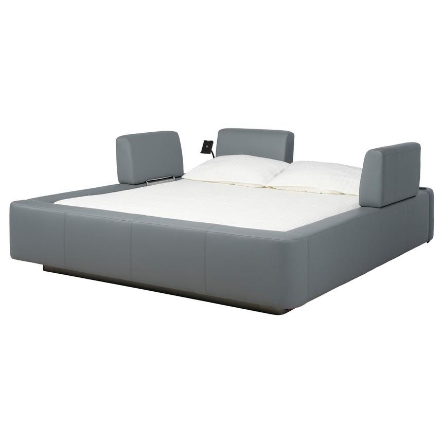 Cassie Party Grey Queen Platform Bed w/3 Backrests  alternate image, 2 of 2 images.