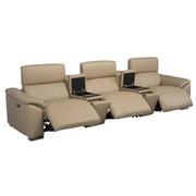 Cordova Dark Cream Home Theater Leather Seating with 5PCS/3PWR  alternate image, 4 of 12 images.