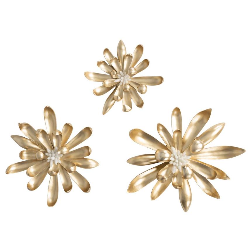 Golden Bloom Trio Wall Art main image, 1 of 6 images.