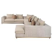 Hanna Beige Sectional Sofa w/Right Chaise  alternate image 3 of 4 images.