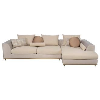 Hanna Beige Corner Sofa w/Right Chaise