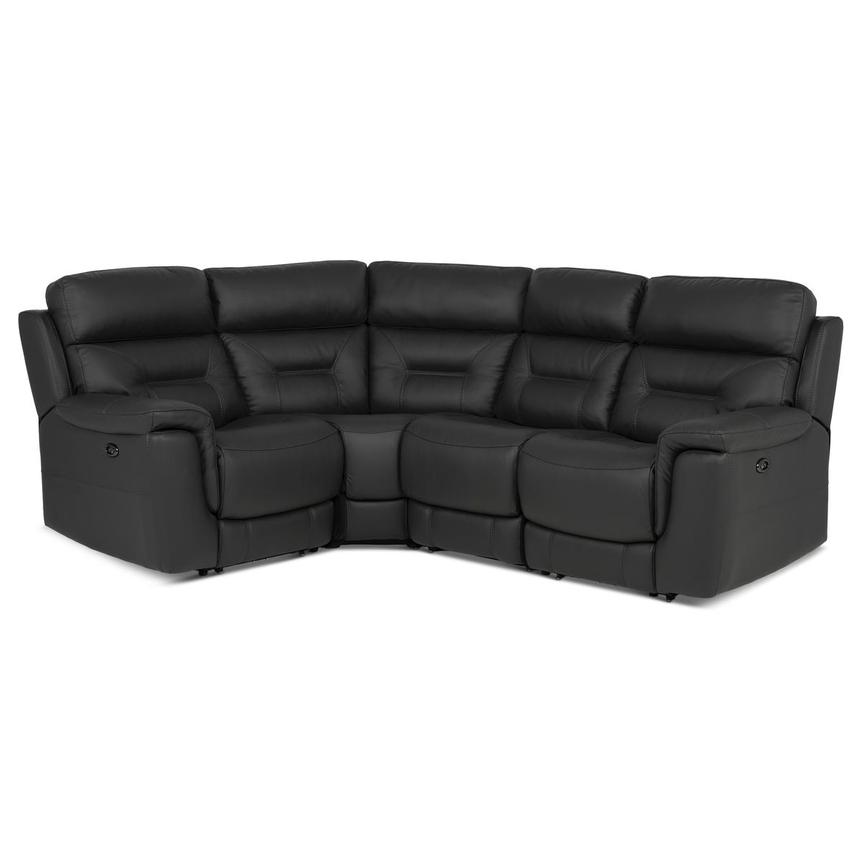 Palmer Dark Gray Leather Power Reclining Sectional with 4PCS/2PWR