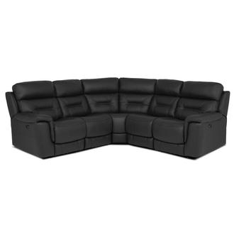 Palmer Dark Gray Leather Power Reclining Sectional with 5PCS/3PWR